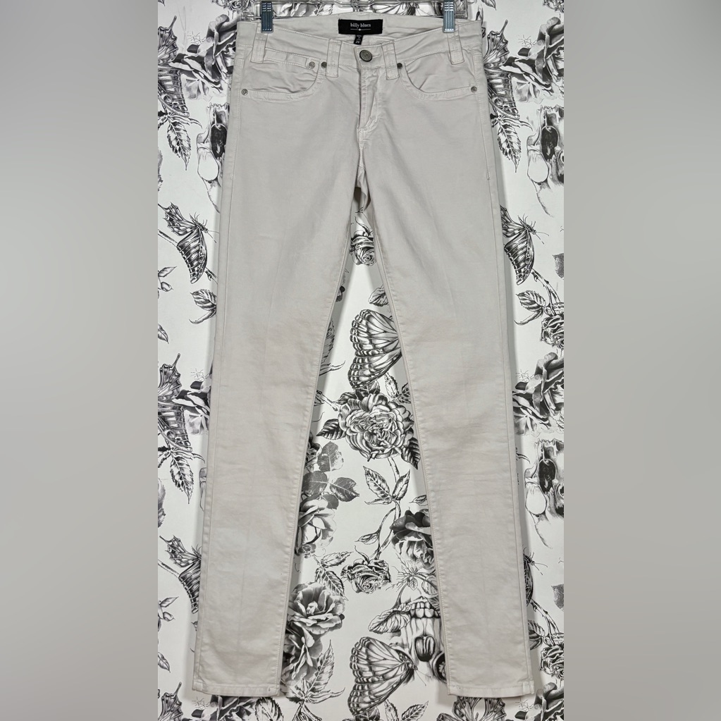 Billy Blues Khaki Low Rise (7.5”) Skinny Stretch Cotton 5-Pocket Jeans, Sz 26/2